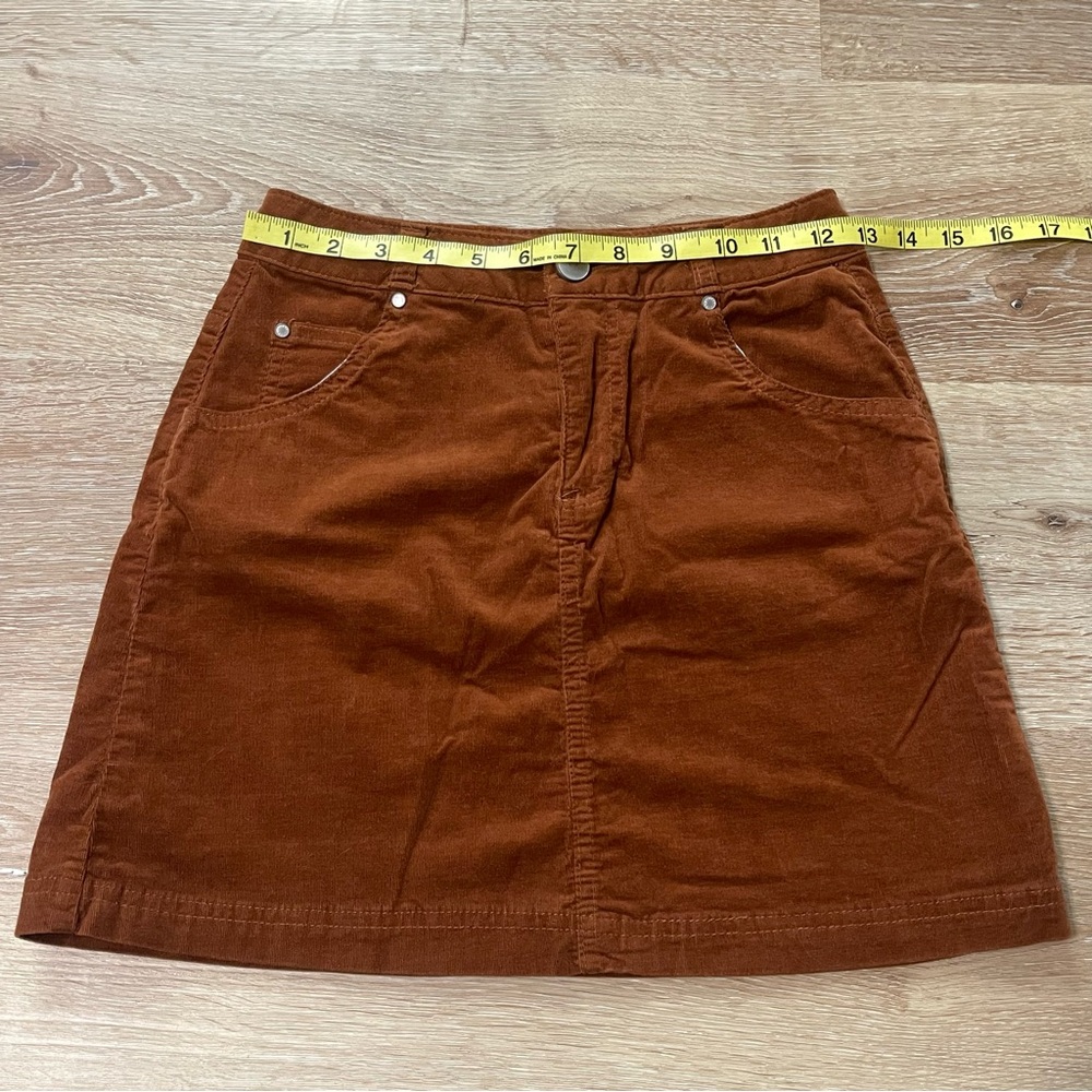 Copper Key Corduroy Burnt Orange A-Line Mini Skirt XS - Picture 7 of 10